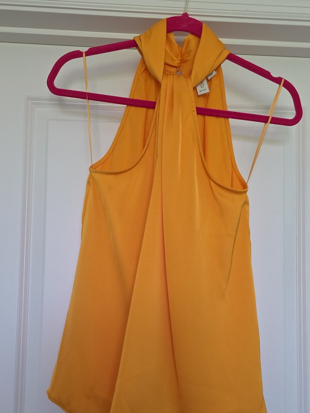 Joie Sleeveless Mustard Yellow Halter Top.